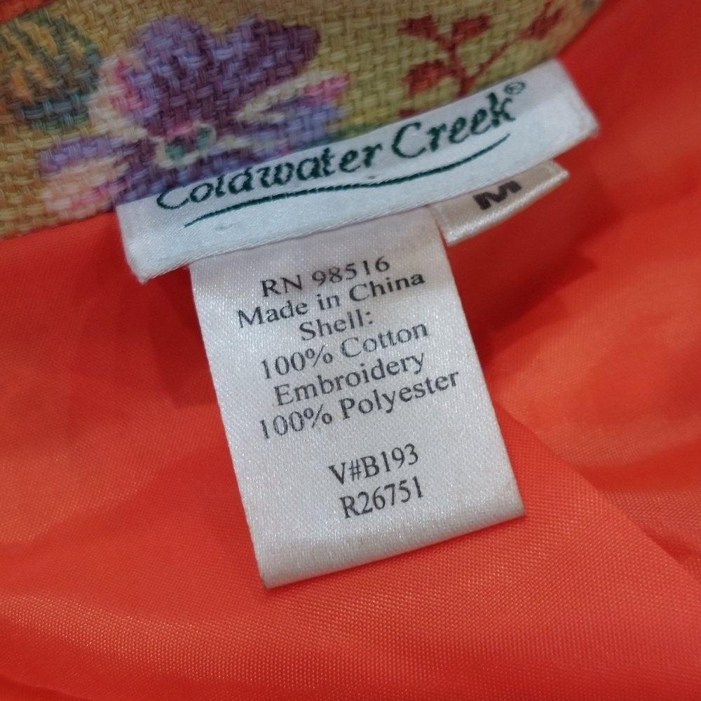 Coldwater Fall Floral Blazer Women's Sz M Floral Tweed Jacket - Picture 7 of 10